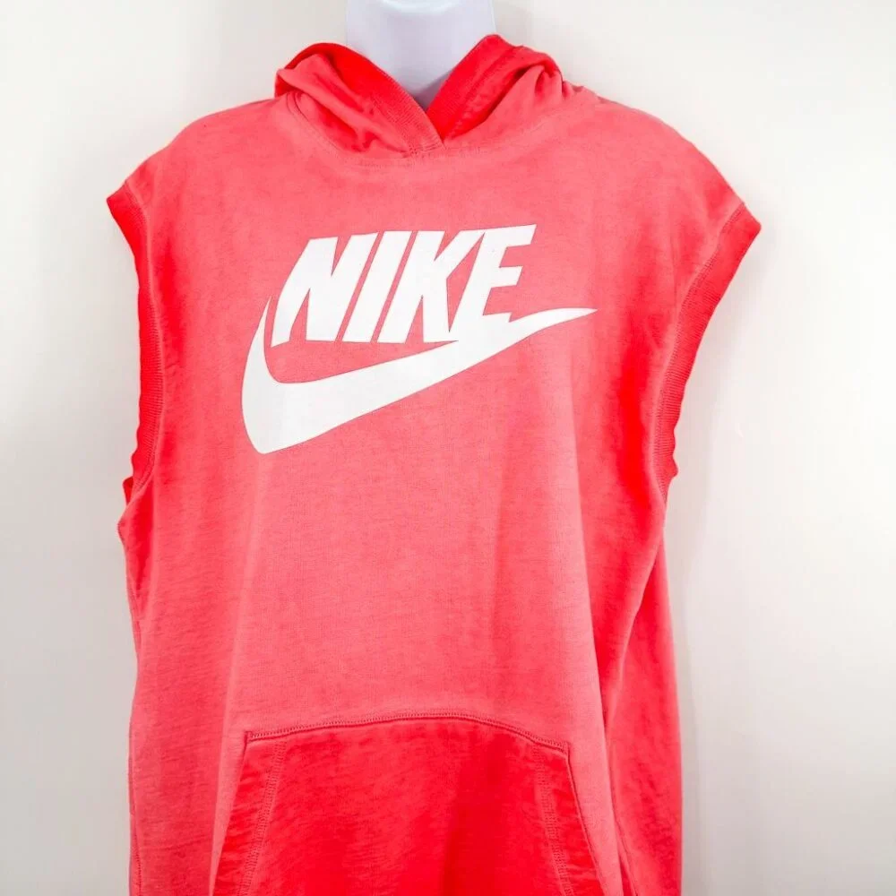 Nike Solstice Sleeveless Hoodie Ombre Pink Graphic Oversized Pullover Top XL - Picture 3 of 12